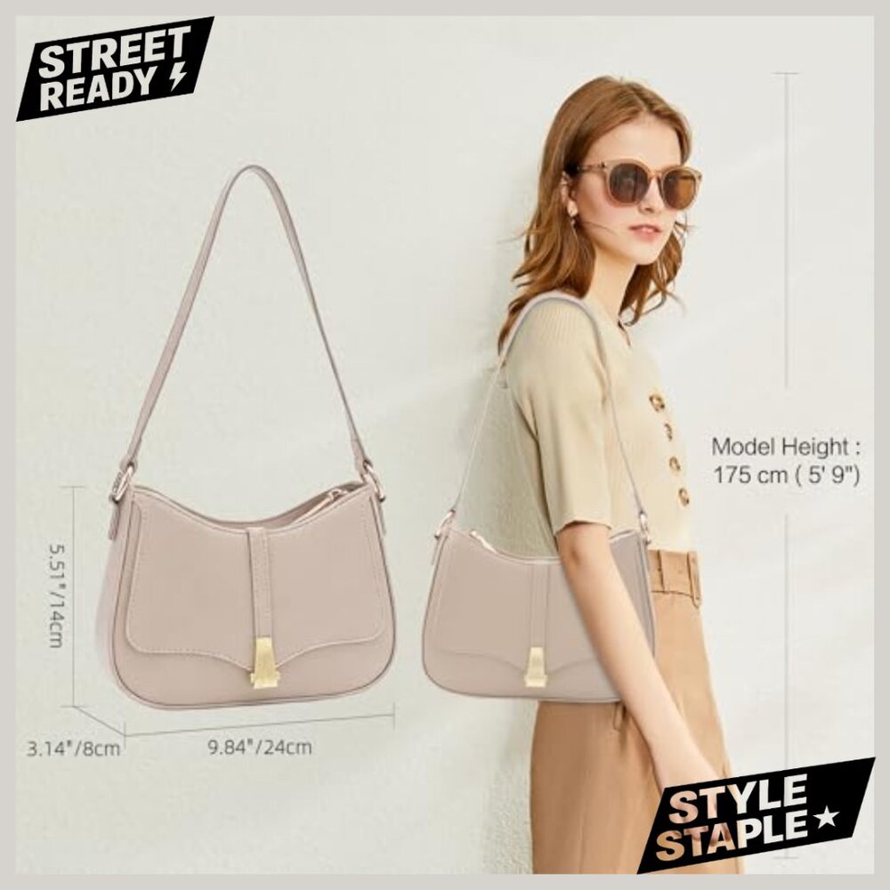 Vegan Leather Crossbody Shoulder Bag with Chain Strap, Quilted Design - Picture 2 of 7
